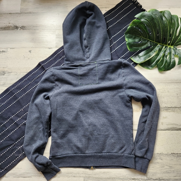 Aviator Nation 5 Stripe Hoodie Full Zip Up Gray Size XS - Picture 2 of 5